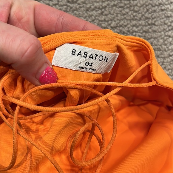 babaton Contour Scoopback Dress citron orange xxs - Picture 7 of 9